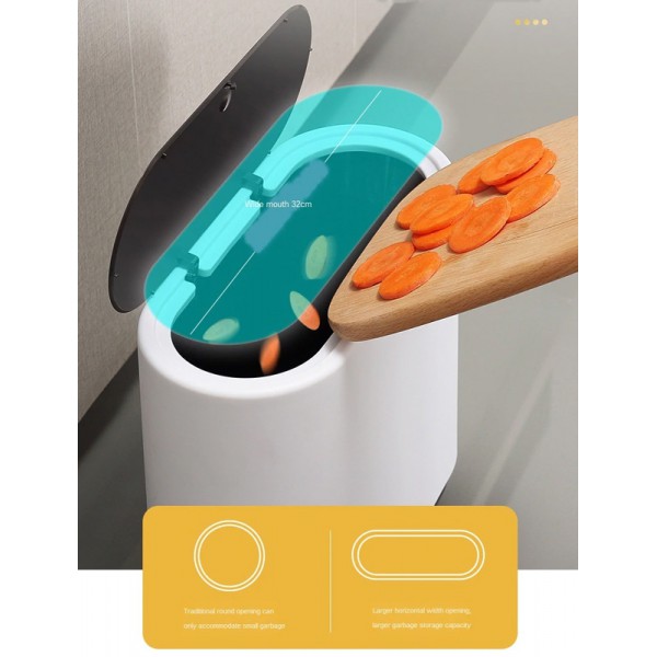 ECOCO κάδος απορριμμάτων E1906, εύκολο άνοιγμα, 10lt, λευκός ECOCO κάδος απορριμμάτων E1906, εύκολο άνοιγμα, 10lt, λευκός