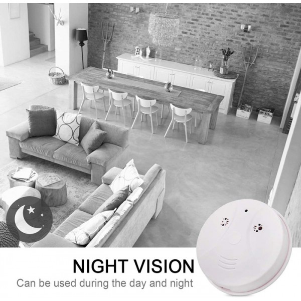 Κρυφή κάμερα τύπου ανιχνευτή καπνού SPY-014, Full HD, Wi-Fi, λευκή