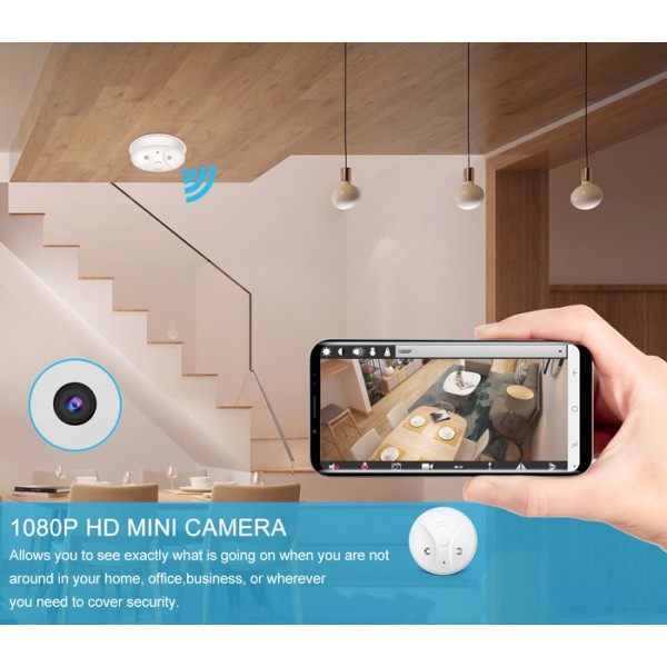 Κρυφή κάμερα τύπου ανιχνευτή καπνού SPY-014, Full HD, Wi-Fi, λευκή