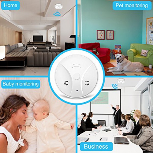 Κρυφή κάμερα τύπου ανιχνευτή καπνού SPY-014, Full HD, Wi-Fi, λευκή