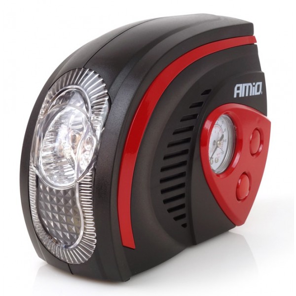 AMIO συμπιεστής αέρος αυτοκινήτου 02182, με φακό, 12V, max 100PSI, 7bar