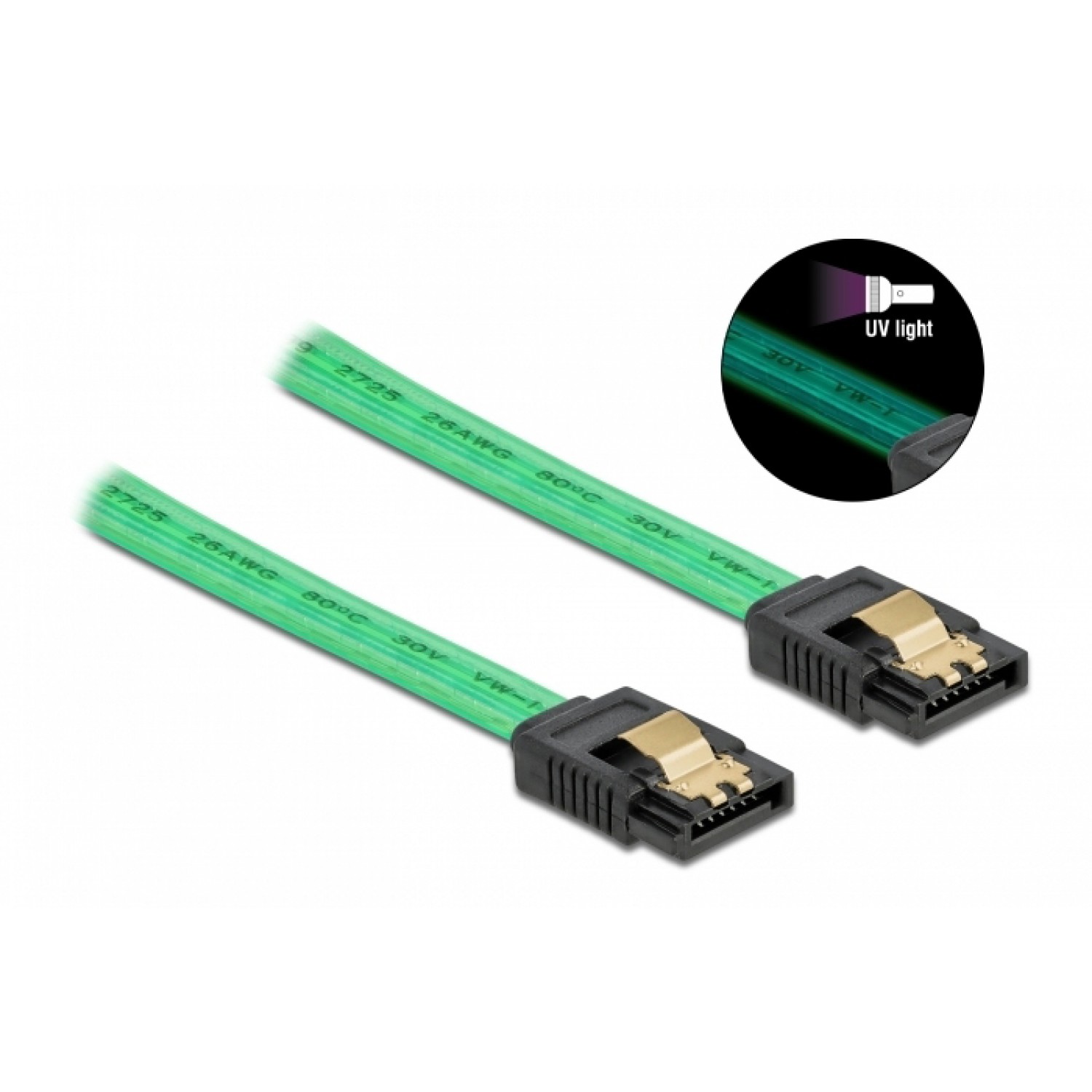 DELOCK Καλώδιο SATA III 7pin 82069 με UV επίστρωση, 6 Gb/s 0.5m, πράσινο DELOCK Καλώδιο SATA III 7pin 82069 με UV επίστρωση, 6 Gb/s 0.5m, πράσινο