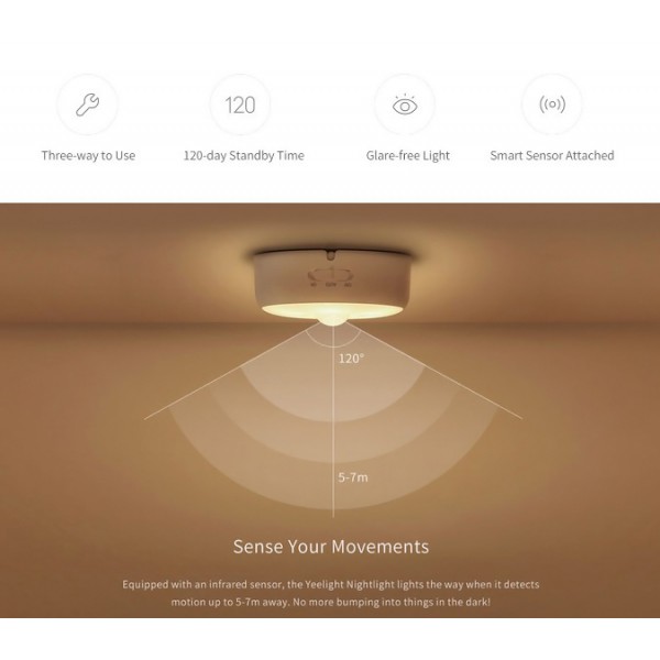 YEELIGHT φορητό φωτιστικό LED YLYD01YL, 0.25W, 7lm, 2700K-6500K YEELIGHT φορητό φωτιστικό LED YLYD01YL, 0.25W, 7lm, 2700K-6500K