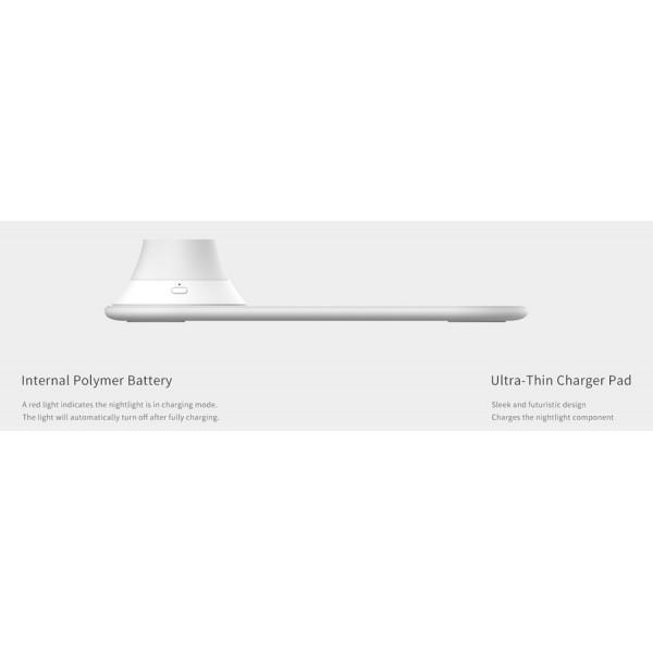 YEELIGHT ασύρματος φορτιστής & αποσπώμενο φωτιστικό YLYD08YI, 15W, λευκό YEELIGHT ασύρματος φορτιστής & αποσπώμενο φωτιστικό YLYD08YI, 15W, λευκό