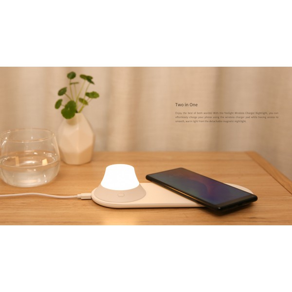 YEELIGHT ασύρματος φορτιστής & αποσπώμενο φωτιστικό YLYD08YI, 15W, λευκό YEELIGHT ασύρματος φορτιστής & αποσπώμενο φωτιστικό YLYD08YI, 15W, λευκό