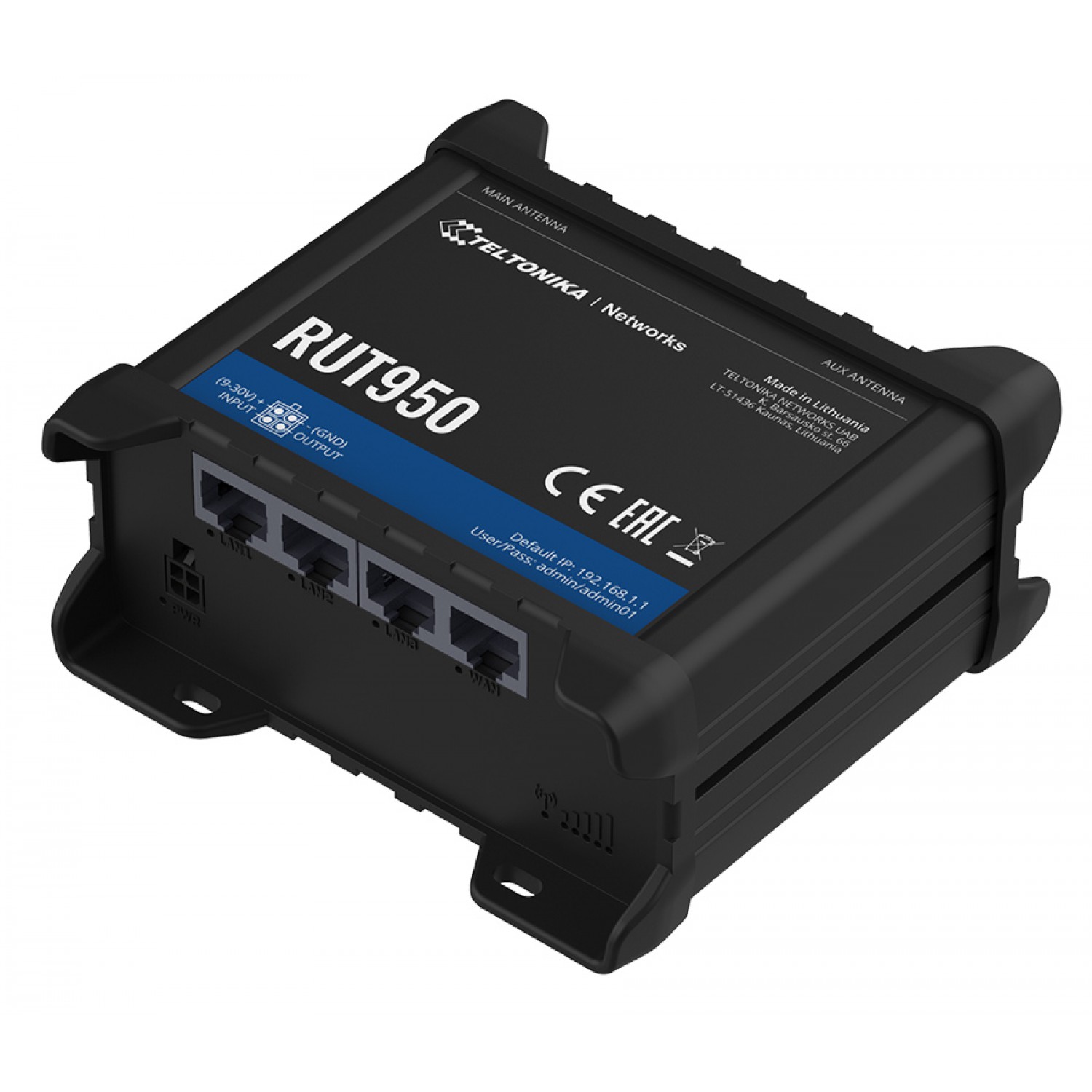 TELTONIKA industrial cellular router RUT950, 4G LTE Cat 4, Wi-Fi