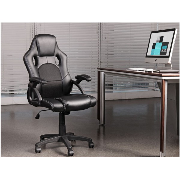 BRATECK Καρέκλα γραφείου, ρυθμιζόμενη, με υποβραχιόνια, Μαύρη BRATECK Καρέκλα γραφείου, ρυθμιζόμενη, με υποβραχιόνια, Μαύρη