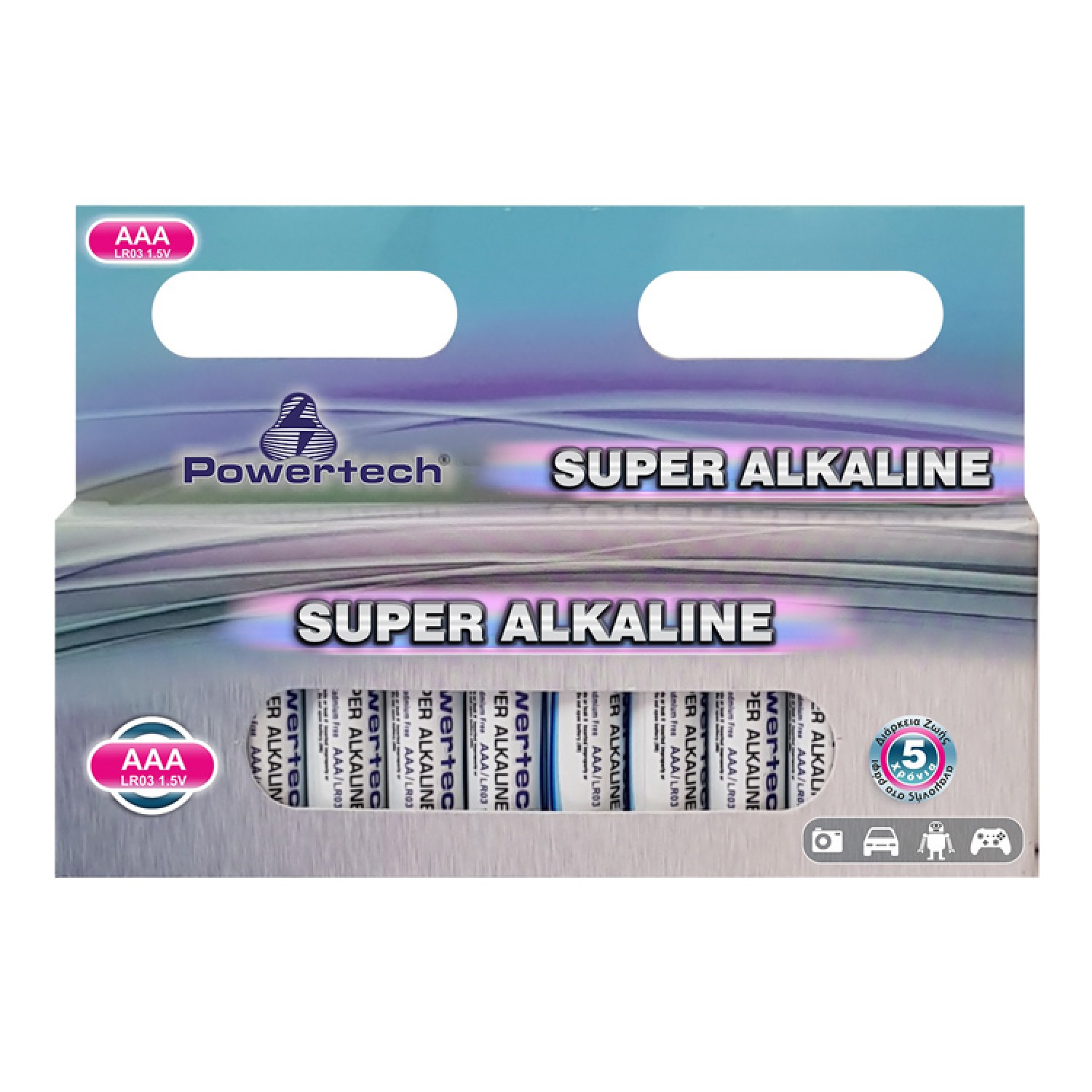 POWERTECH Super Αλκαλικές μπαταρίες PT-861, AAΑ LR03 1.5V, 12τμχ POWERTECH Super Αλκαλικές μπαταρίες PT-861, AAΑ LR03 1.5V, 12τμχ