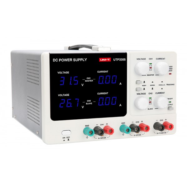 UNI-T DC Power supply UTP3305, 3 καναλιών, 2x 0~32V/5A, 1x 5V/3A