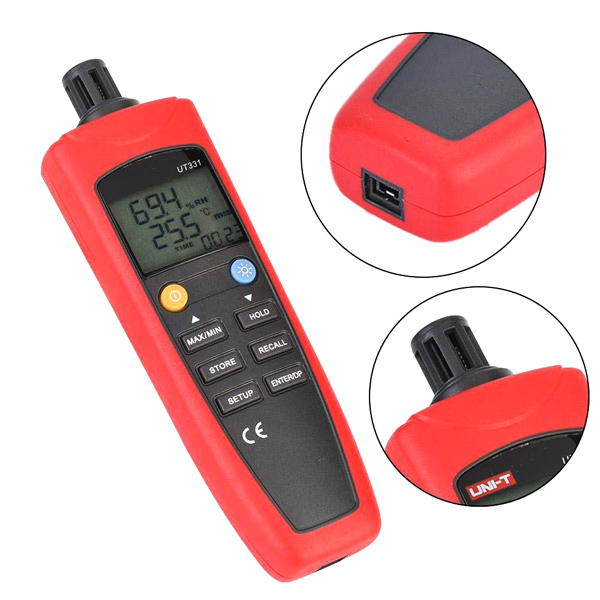 UNI-T ψηφιακό θερμόμετρο & υγρασιόμετρο UT331, USB, auto power off