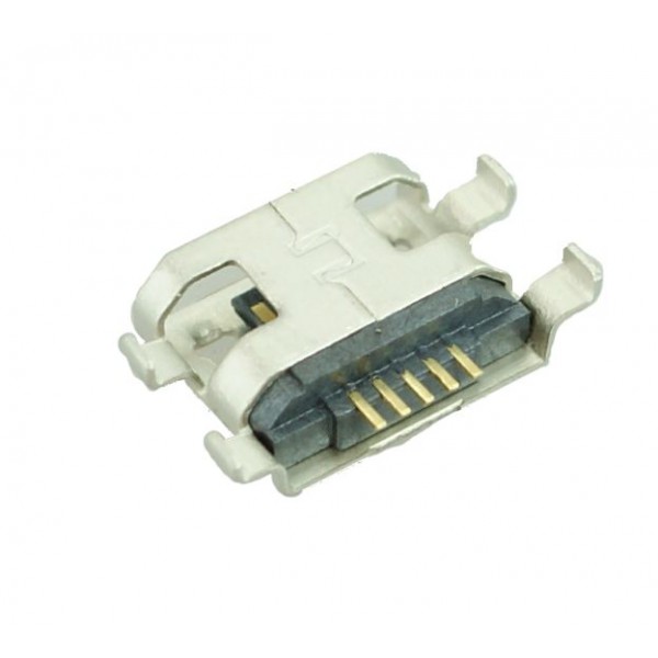 Micro USB TYPE B Female Sink 0.8 DIP Flat 5P, Silver