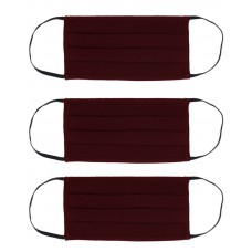 Μάσκα προστασίας βαμβακερή MSK-0008 επαναχρησιμοποιούμενη, μπορντό, 3τμχ