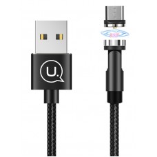 USAMS Καλώδιο USB σε Micro USB U59, μαγνητικό, περιστρεφόμενο, 1m, μαύρο