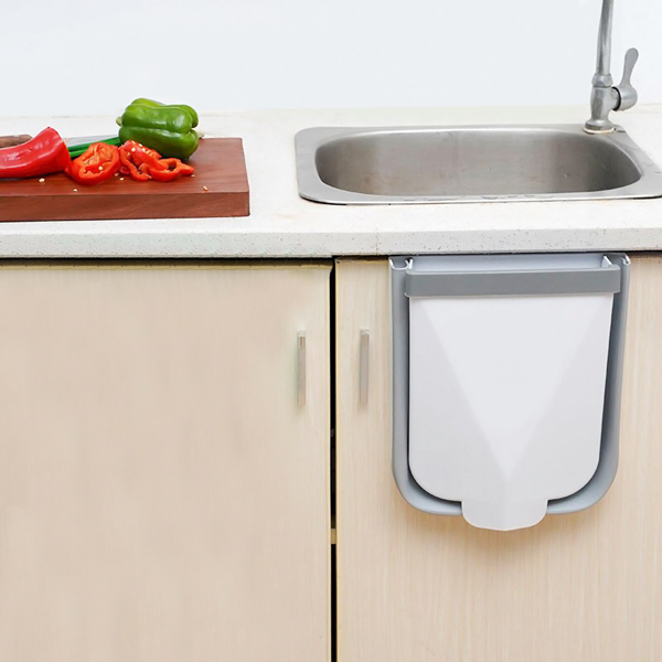 Κάδος απορριμμάτων HL-0005, πτυσσόμενος, 10lt, λευκός