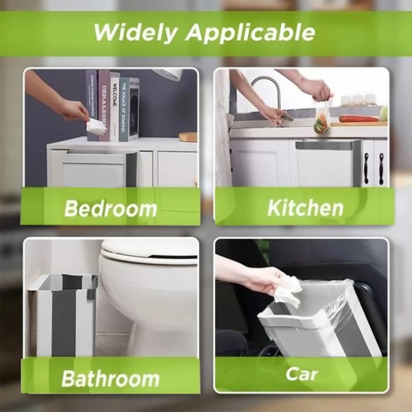 Κάδος απορριμμάτων HL-0005, πτυσσόμενος, 10lt, λευκός