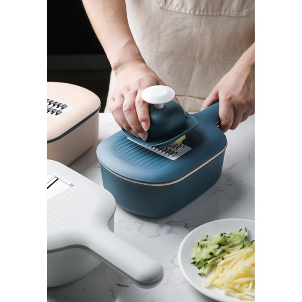 Πολυκόφτης λαχανικών AA074 με δοχείο 2.8lt, 4 εξαρτήματα κοπής, μπλε
