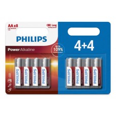 PHILIPS Power αλκαλικές μπαταρίες LR6P8BP/10, AA LR6 1.5V, 8τμχ