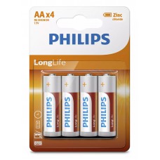 PHILIPS LongLife Zinc chloride μπαταρίες R6L4B/10 AA R6 Mignon, 4τμχ
