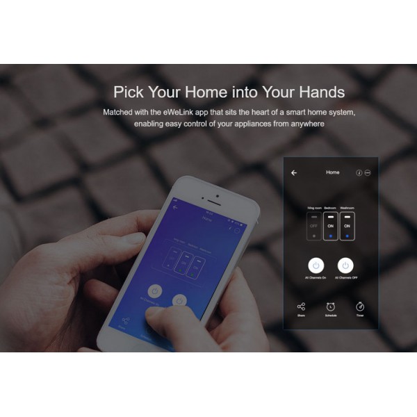 SONOFF smart διακόπτης ΤΧ-T2EU1C, αφής, Wi-Fi, μονός, λευκός