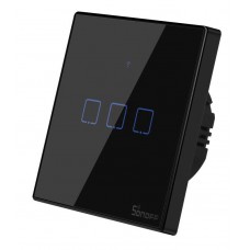 SONOFF smart διακόπτης ΤΧ-T3EU3C, αφής, Wi-Fi, τριπλός, μαύρος