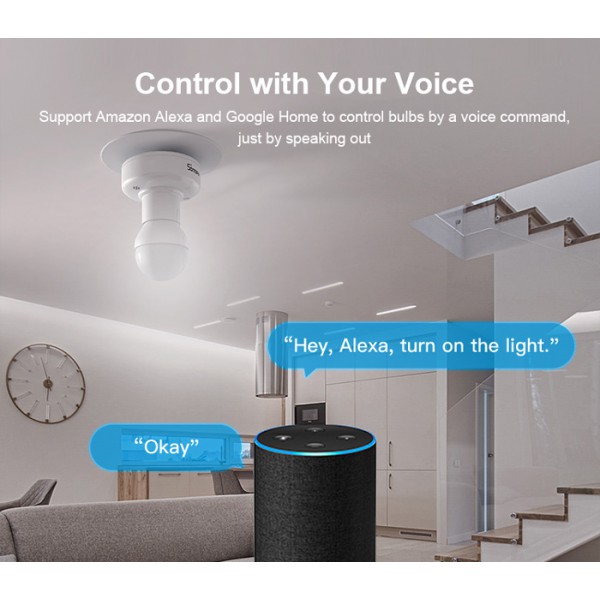 SONOFF Smart αντάπτορας για λάμπες SlampherR2, E27, 433MHz RF & WiFi