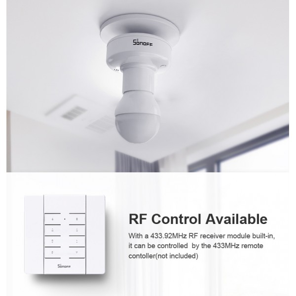 SONOFF Smart αντάπτορας για λάμπες SlampherR2, E27, 433MHz RF & WiFi