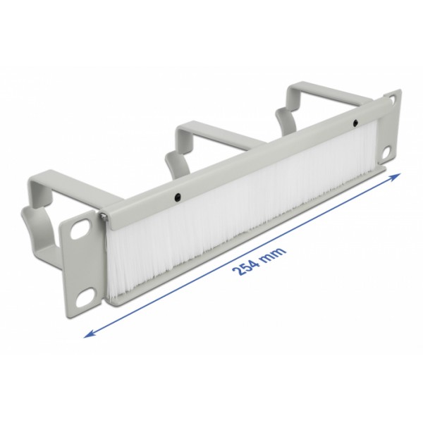 DELOCK Cable Managment 66541, 10", 3 θέσεων, 1U, με βούρτσα προστασίας