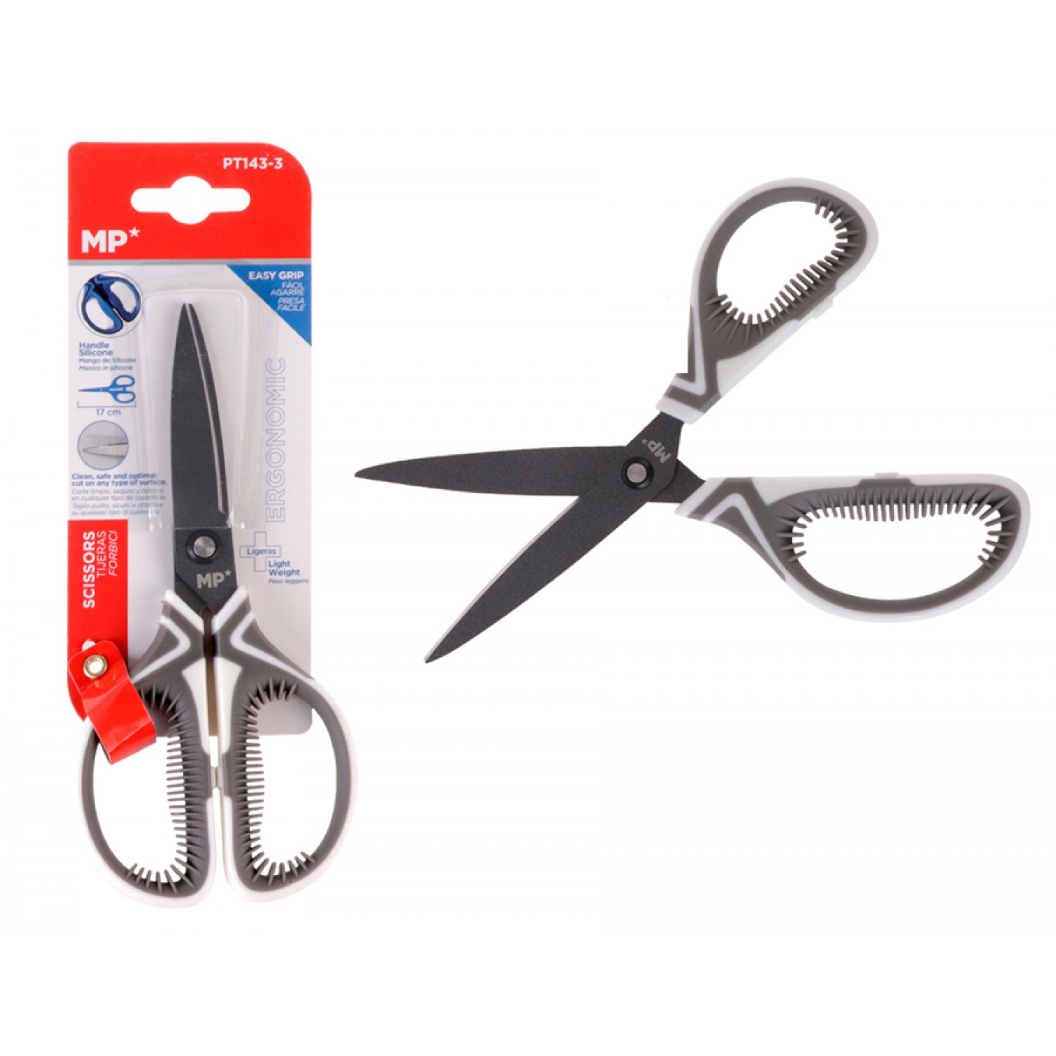 MP ψαλίδι χαρτιού PT143-3, μεταλλική λεπίδα, 17cm, λευκό-γκρι MP ψαλίδι χαρτιού PT143-3, μεταλλική λεπίδα, 17cm, λευκό-γκρι