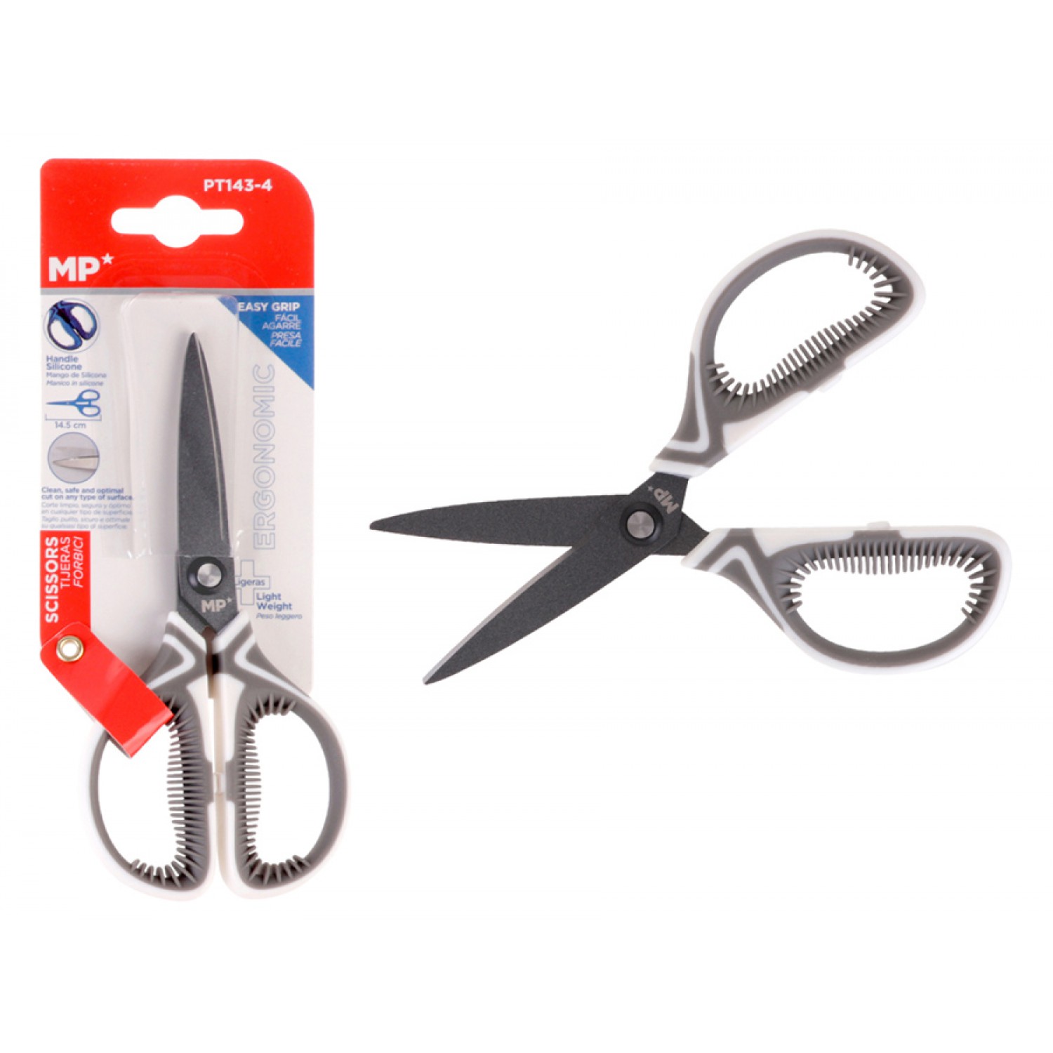 MP ψαλίδι χαρτιού PT143-4, μεταλλική λεπίδα, 14.5cm, λευκό-γκρι MP ψαλίδι χαρτιού PT143-4, μεταλλική λεπίδα, 14.5cm, λευκό-γκρι