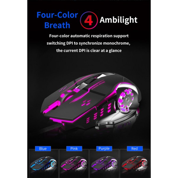 AULA ενσύρματο gaming ποντίκι Mountain S20, 2400DPI, 6 πλήκτρα, μαύρο AULA ενσύρματο gaming ποντίκι Mountain S20, 2400DPI, 6 πλήκτρα, μαύρο