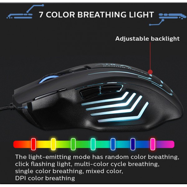 AULA ενσύρματο gaming ποντίκι Mountain S18, 7 πλήκτρα, RGB, μαύρο AULA ενσύρματο gaming ποντίκι Mountain S18, 7 πλήκτρα, RGB, μαύρο