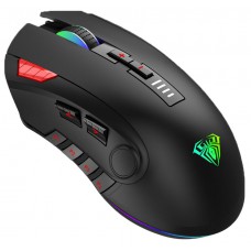 AULA ενσύρματο gaming ποντίκι Fire H512, 5000DPI, 12 πλήκτρα, RGB, μαύρο