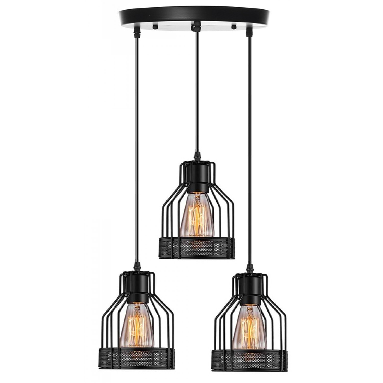 POWERTECH τρίφωτο φωτιστικό οροφής HLL-0003, E27, Φ14, μεταλλικό, μαύρο