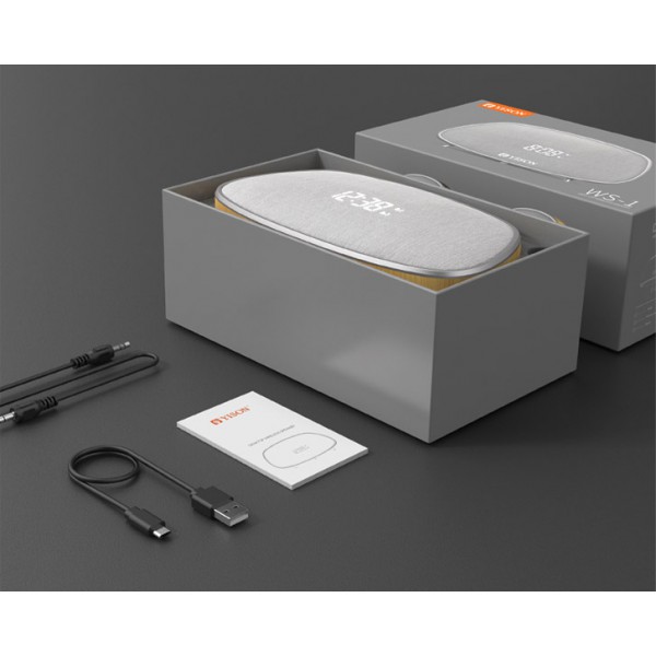 YISON ξυπνητήρι WS-1, bluetooth 5.0, 2x 5W, ένδειξη ώρας, AM/FM, ασημί