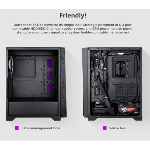 ZALMAN PC case Z3 NEO, mid tower, 410x210x480mm, 2x fan, διάφανο πλαϊνό ZALMAN PC case Z3 NEO, mid tower, 410x210x480mm, 2x fan, διάφανο πλαϊνό