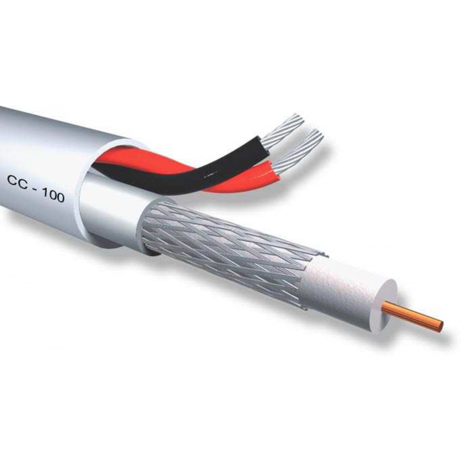 ACCORDIA καλώδιο CCTV CC-100, Mini RG 59/2x 0.50mm2, 75 ohm, White, 100m ACCORDIA καλώδιο CCTV CC-100, Mini RG 59/2x 0.50mm2, 75 ohm, White, 100m