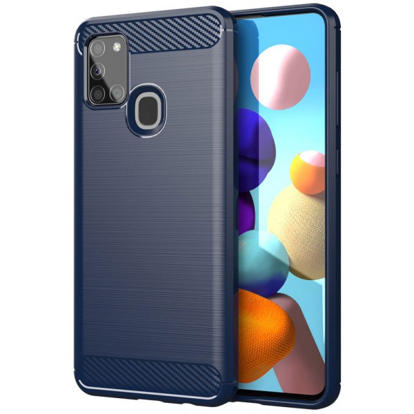 POWERTECH Θήκη Carbon Flexible MOB-1565 για Samsung A21S, μπλε