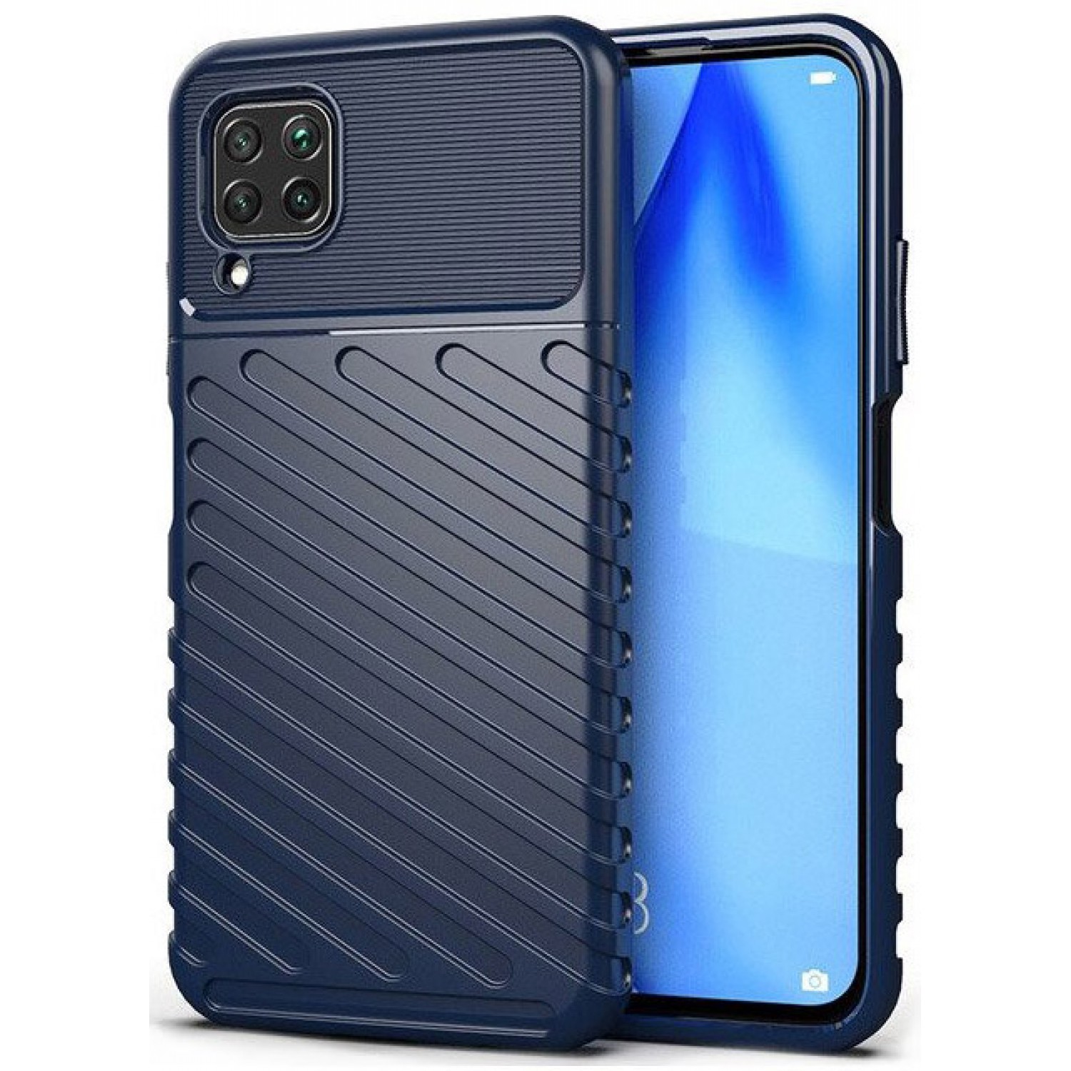 POWERTECH Θήκη Carbon MOB-1587 για Huawei P40 Lite, μπλε