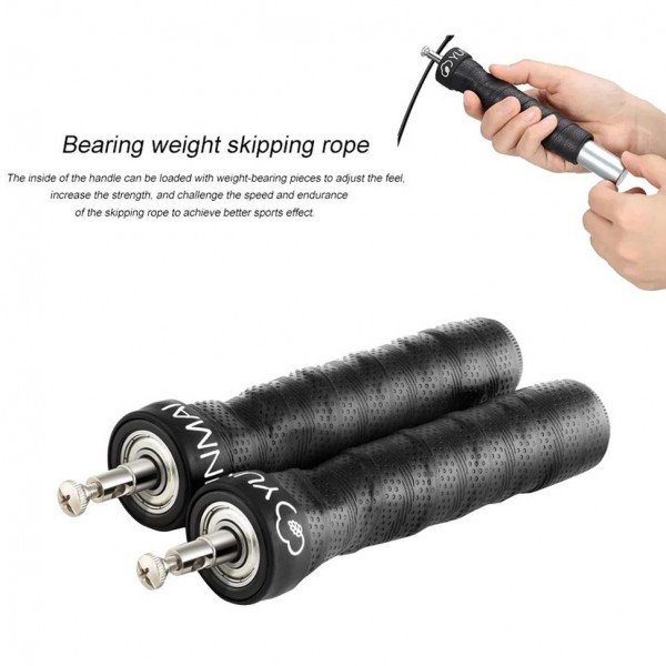 YUNMAI σχοινάκι γυμναστικής YMHR-P701 με επιπρόσθετο βάρος, μαύρο YUNMAI σχοινάκι γυμναστικής YMHR-P701 με επιπρόσθετο βάρος, μαύρο