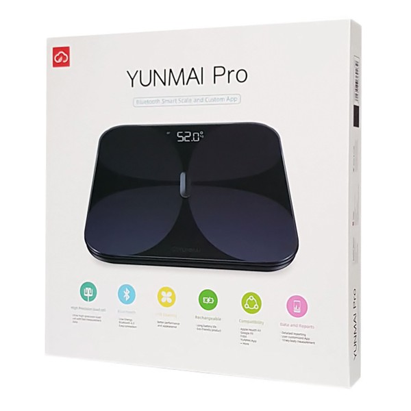 YUNMAI smart ζυγαριά Pro M1806, 5-180kg, μαύρη