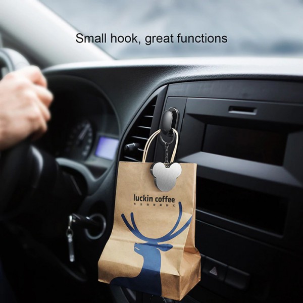 BASEUS γάντζος μικροαντικειμένων για αυτοκίνητο ACGGBK-01, μαύρο, 4τμχ