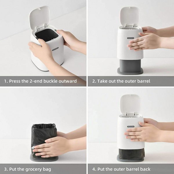 Κάδος απορριμάτων AA153 με εύκολο άνοιγμα, 138x138x169mm, λευκός Κάδος απορριμάτων AA153 με εύκολο άνοιγμα, 138x138x169mm, λευκός