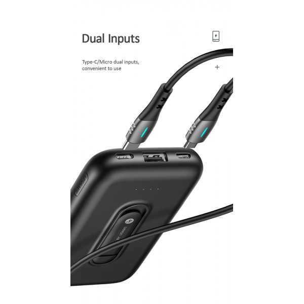 USAMS power bank PB51 με stand, 4000mAh, USB & ασύρματη φόρτιση, μπλε USAMS power bank PB51 με stand, 4000mAh, USB & ασύρματη φόρτιση, μπλε