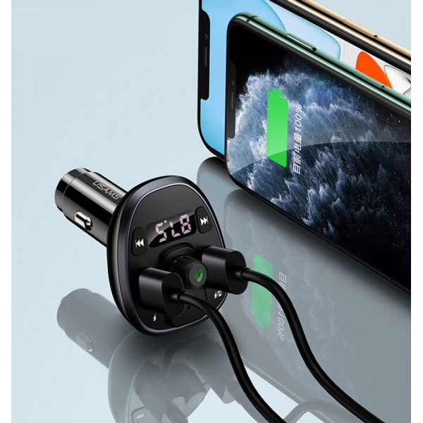 USAMS FM transmitter με οθόνη US-CC115, 2x USB, SD card, 3.4A, μαύρο USAMS FM transmitter με οθόνη US-CC115, 2x USB, SD card, 3.4A, μαύρο