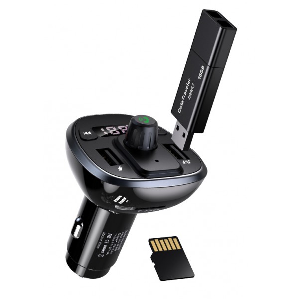 USAMS FM transmitter με οθόνη US-CC115, 2x USB, SD card, 3.4A, μαύρο USAMS FM transmitter με οθόνη US-CC115, 2x USB, SD card, 3.4A, μαύρο