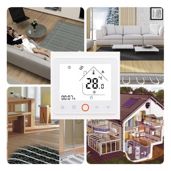 Smart θερμοστάτης πετρελαίου BHT-002-GBLW, WiFi, λευκός Smart θερμοστάτης πετρελαίου BHT-002-GBLW, WiFi, λευκός