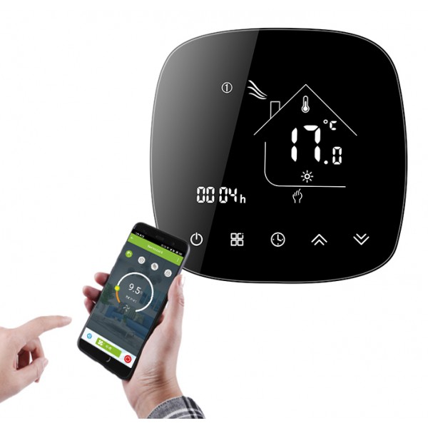 Smart θερμοστάτης αερίου BHT-001-GCLW, WiFi, μαύρος Smart θερμοστάτης αερίου BHT-001-GCLW, WiFi, μαύρος