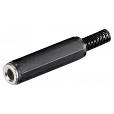 GOOBAY βύσμα 6.3mm 11070, 3 pin stereo, θηλυκό, πλαστικό, μαύρο, 10τμχ