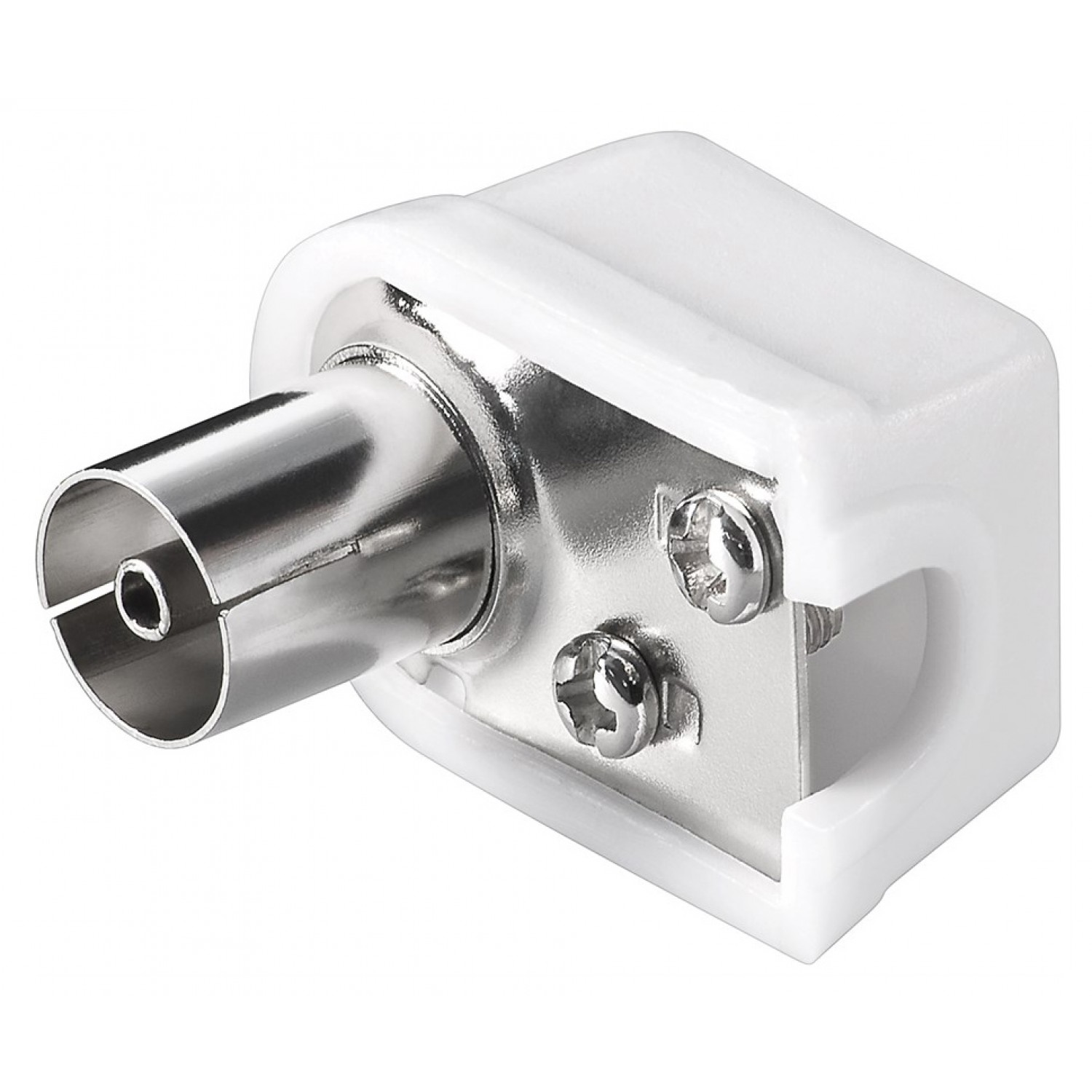 GOOBAY βύσμα coaxial 11503, γωνιακό, θηλυκό, λευκό, 10τμχ