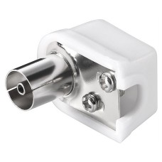 GOOBAY βύσμα coaxial 11503, γωνιακό, θηλυκό, λευκό, 10τμχ